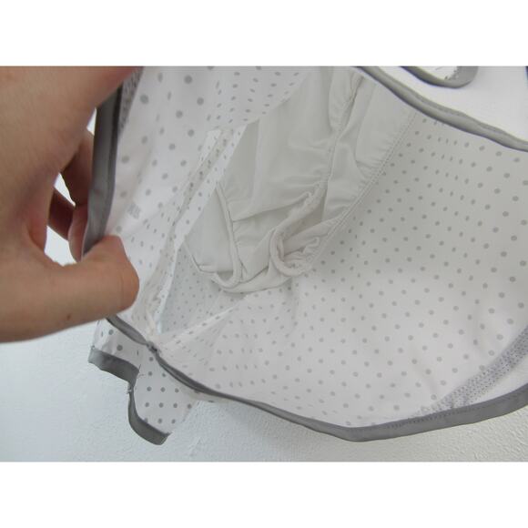 Nike Dri-Fit Medium White Grey Polka Dots Workout Shorts Exercise Lined Athletic - Picture 3 of 6